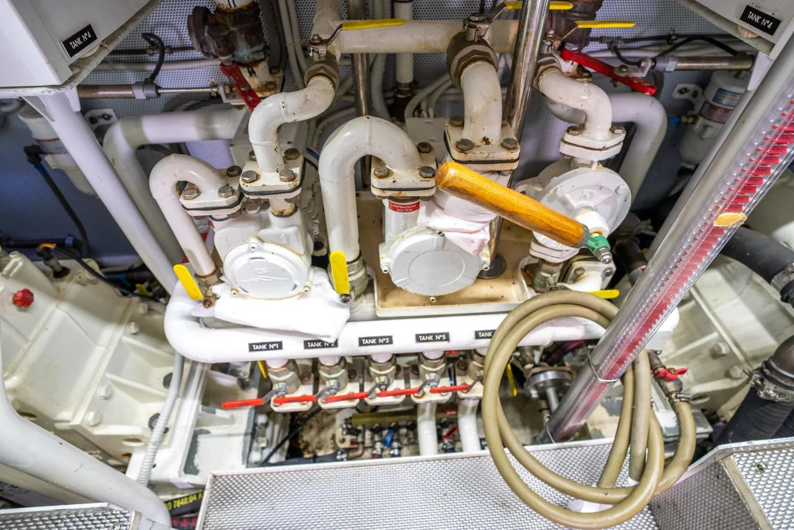 a machine with pipes aboard NEVER REST Yacht for Sale