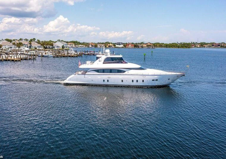 a white yacht in the water aboard NEVER REST Yacht for Sale