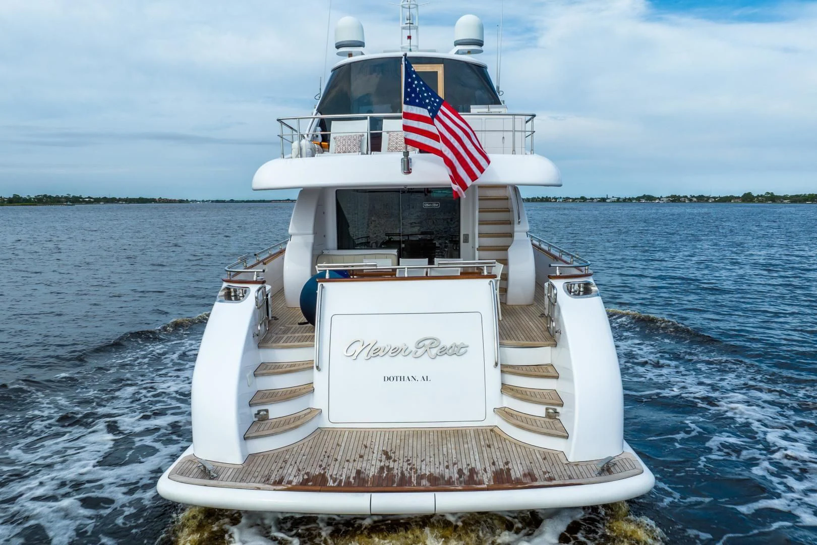 a boat on the water aboard NEVER REST Yacht for Sale