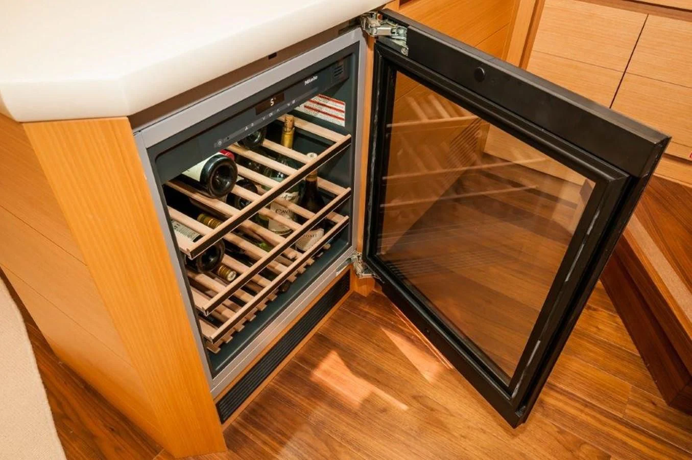 an open oven with a door open aboard NEVER REST Yacht for Sale