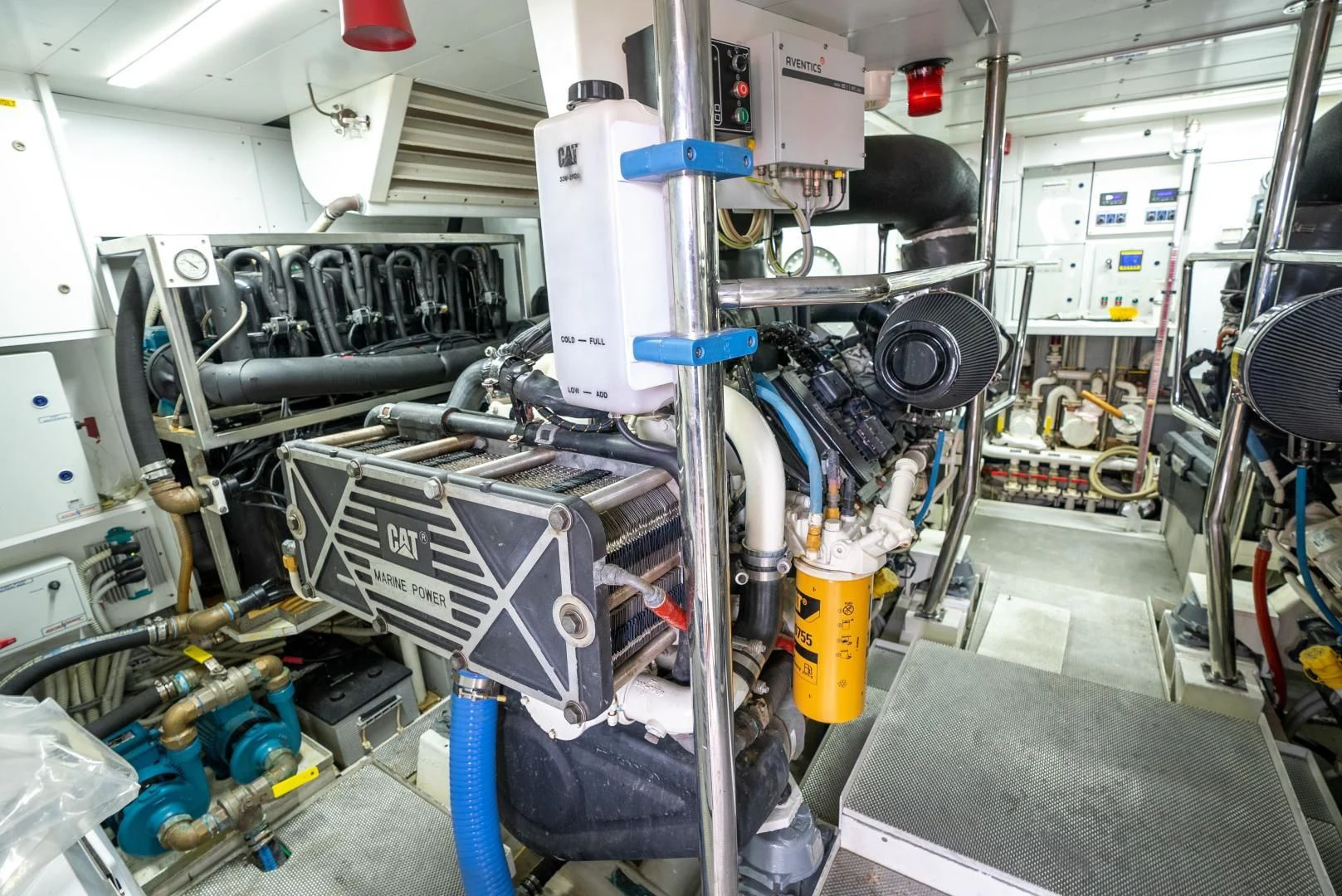 a room with machinery aboard NEVER REST Yacht for Sale