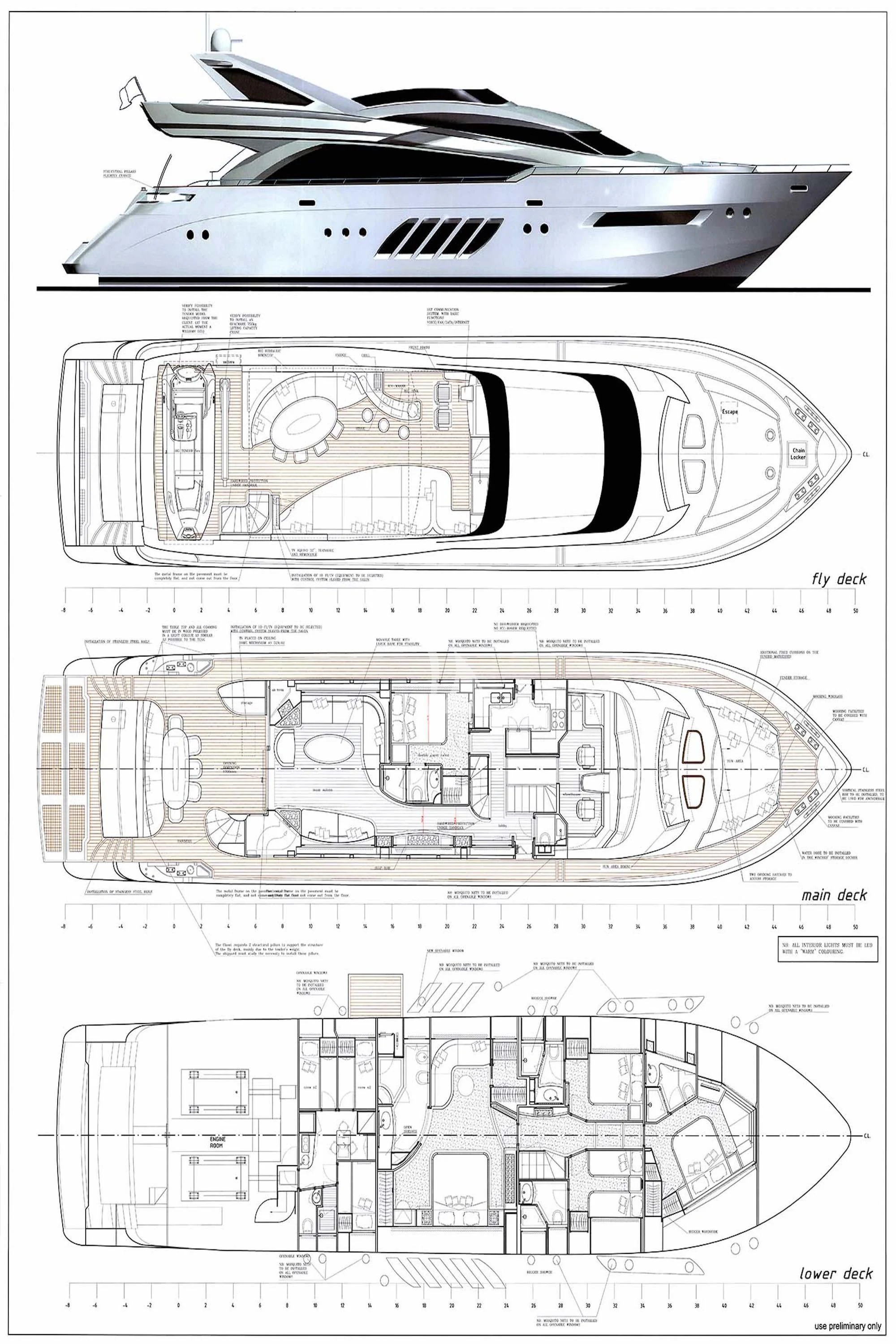 diagram, engineering drawing aboard LADY MURA Yacht for Sale