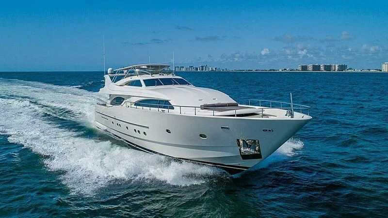 a white yacht on the water aboard SINPATICO Yacht for Sale