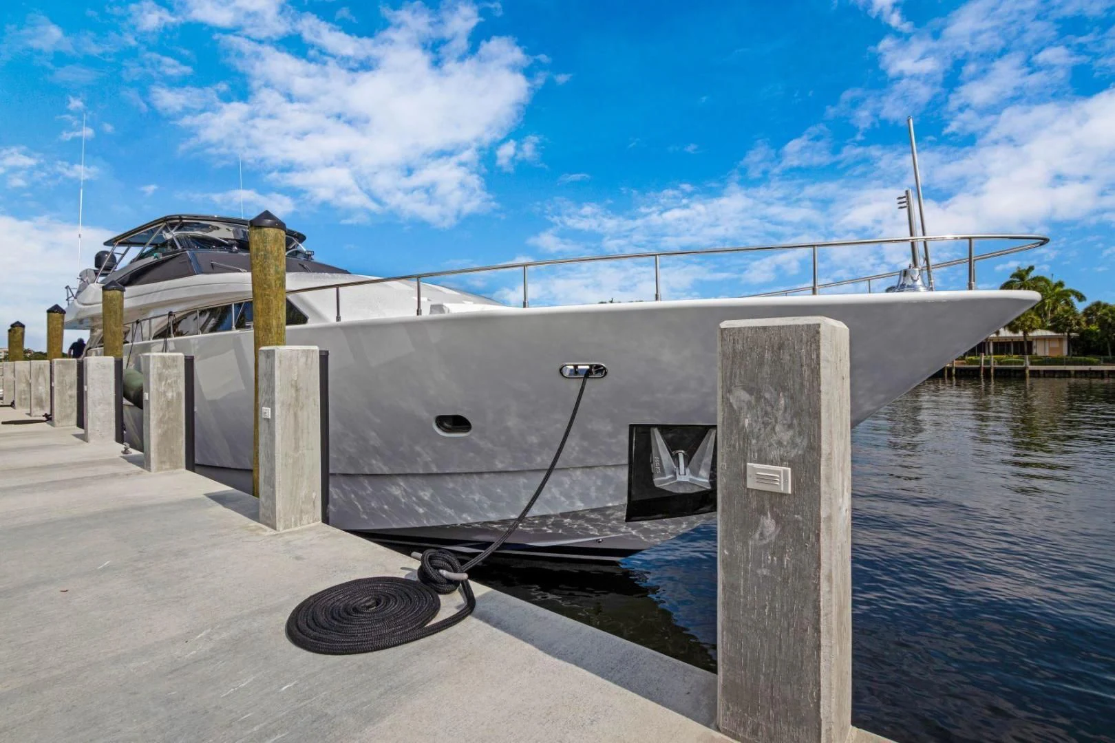 a large metal structure on a dock aboard SINPATICO Yacht for Sale