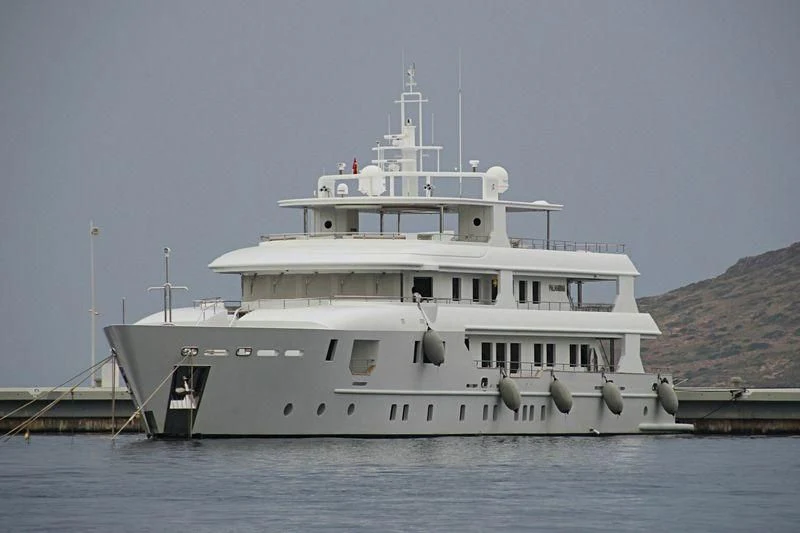 a large white ship aboard VERA Yacht for Sale
