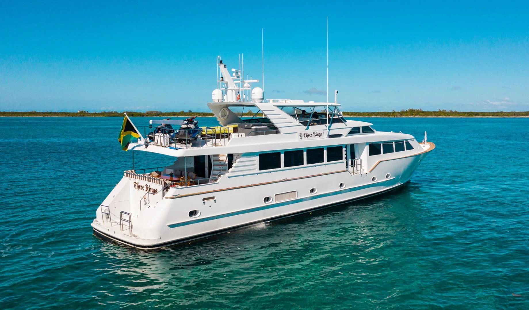 a boat on the water aboard THREE KINGS Yacht for Sale