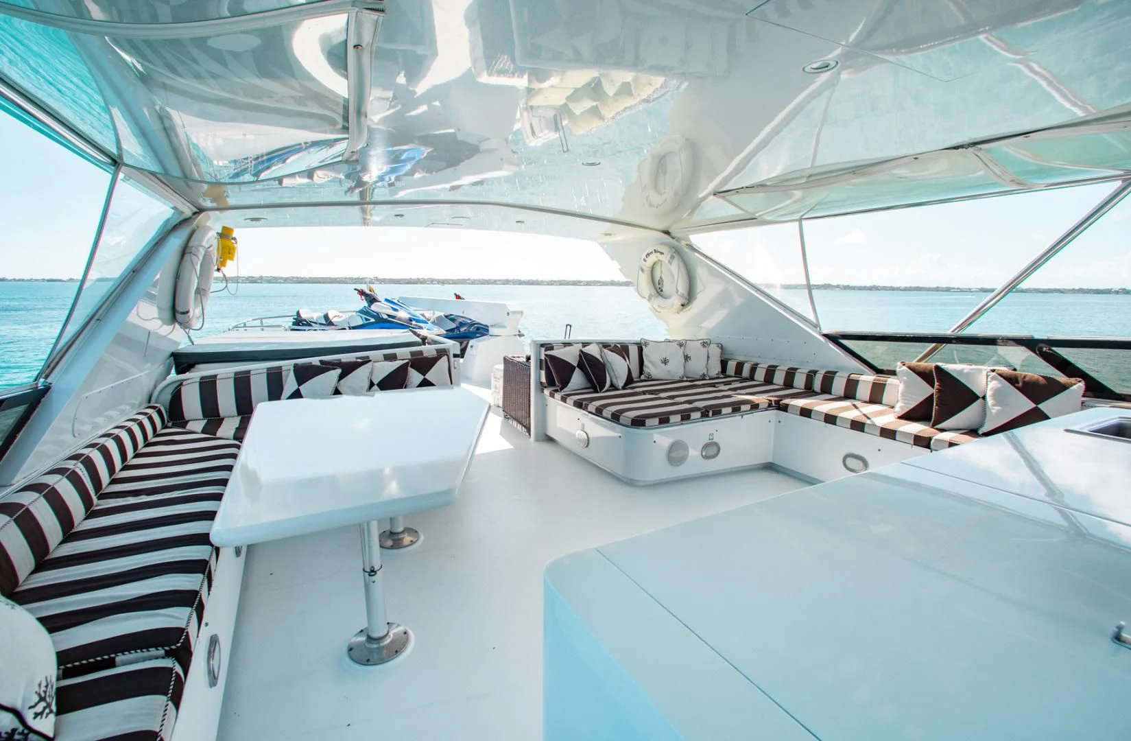 a close-up of a space ship aboard THREE KINGS Yacht for Sale