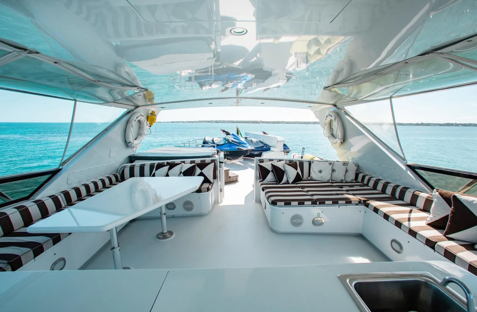 a plane on the runway aboard THREE KINGS Yacht for Sale