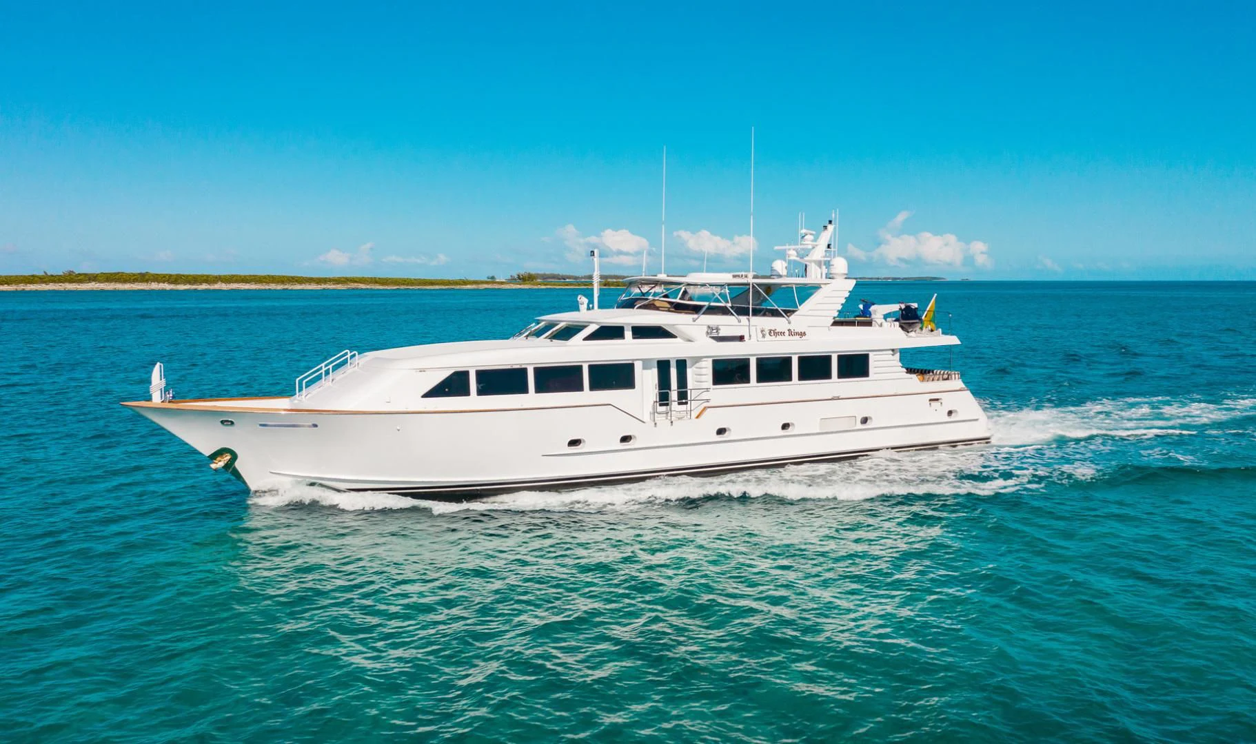 a boat on the water aboard THREE KINGS Yacht for Sale
