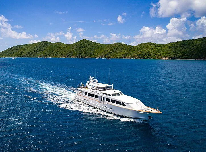 a boat on the water aboard THREE KINGS Yacht for Sale