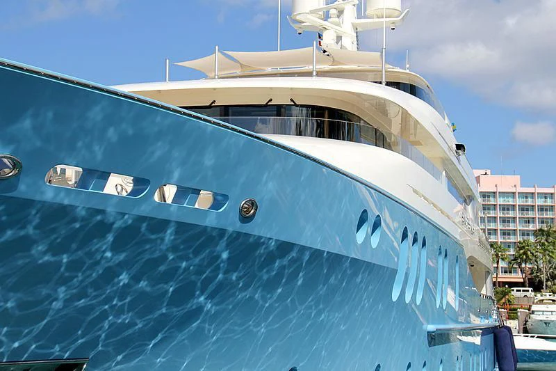 a large white boat aboard SILVER SHALIS Yacht for Sale