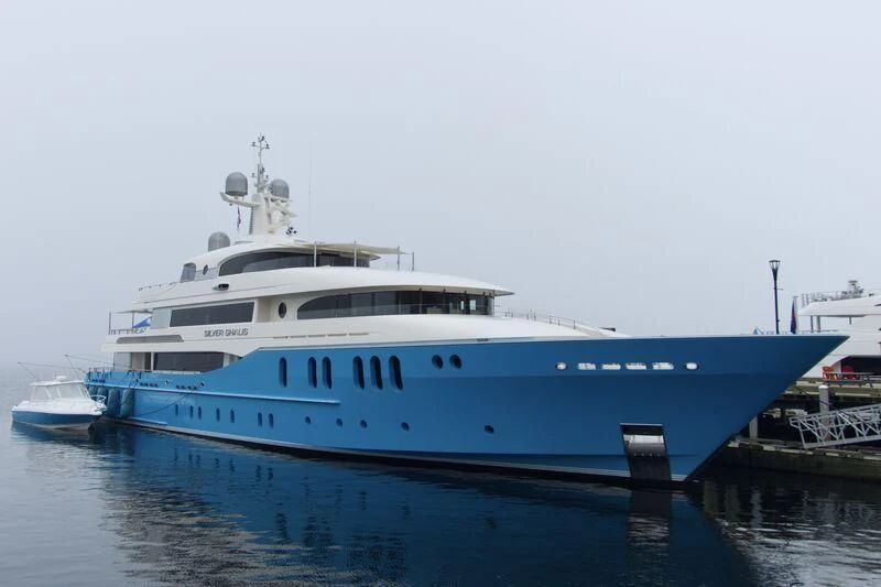 a large boat in the water aboard SILVER SHALIS Yacht for Sale