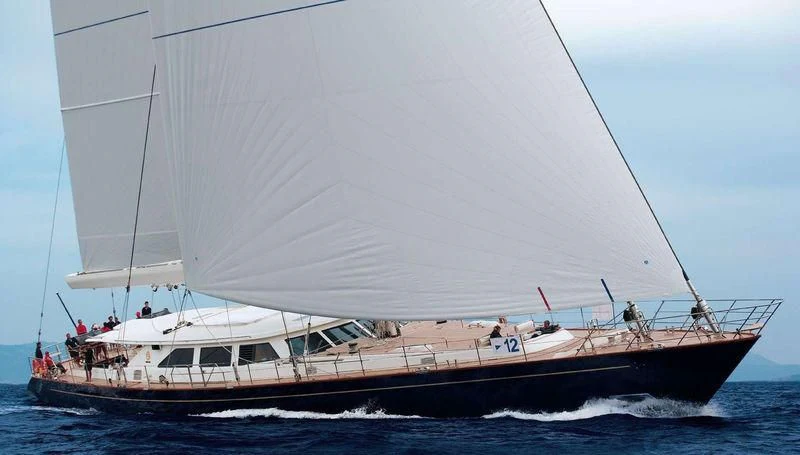 a boat on the water aboard HERITAGE OF LONDON Yacht for Sale