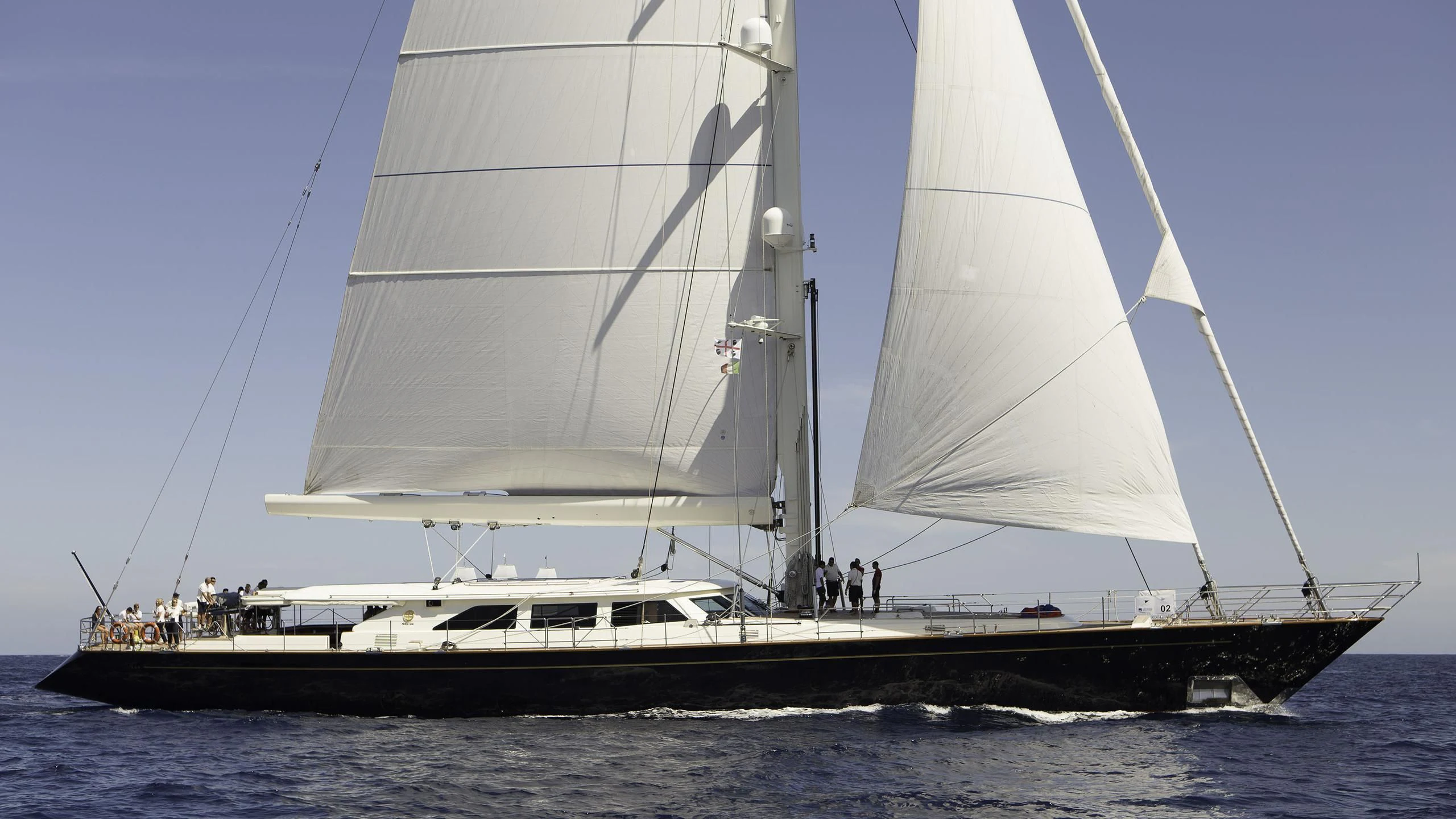 a sailboat on the water aboard HERITAGE OF LONDON Yacht for Sale