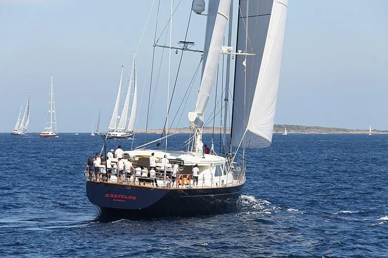 a boat with people on it aboard HERITAGE OF LONDON Yacht for Sale
