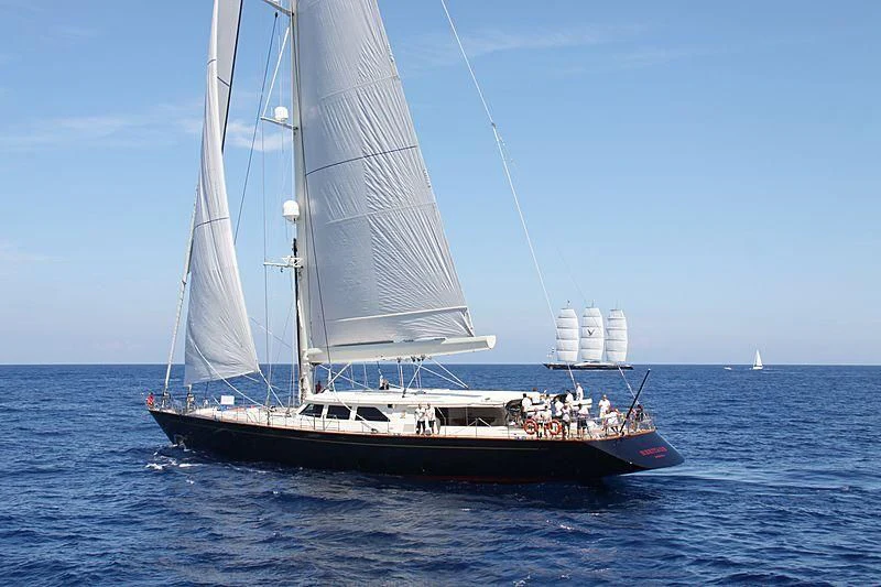 a boat sailing on the sea aboard HERITAGE OF LONDON Yacht for Sale