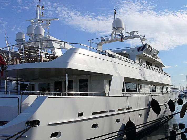 a large white boat aboard KARTAL YUVASI Yacht for Charter