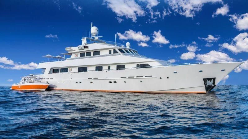 a large white ship in the water aboard KARTAL YUVASI Yacht for Charter