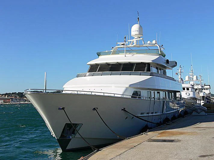 a large white boat aboard KARTAL YUVASI Yacht for Charter