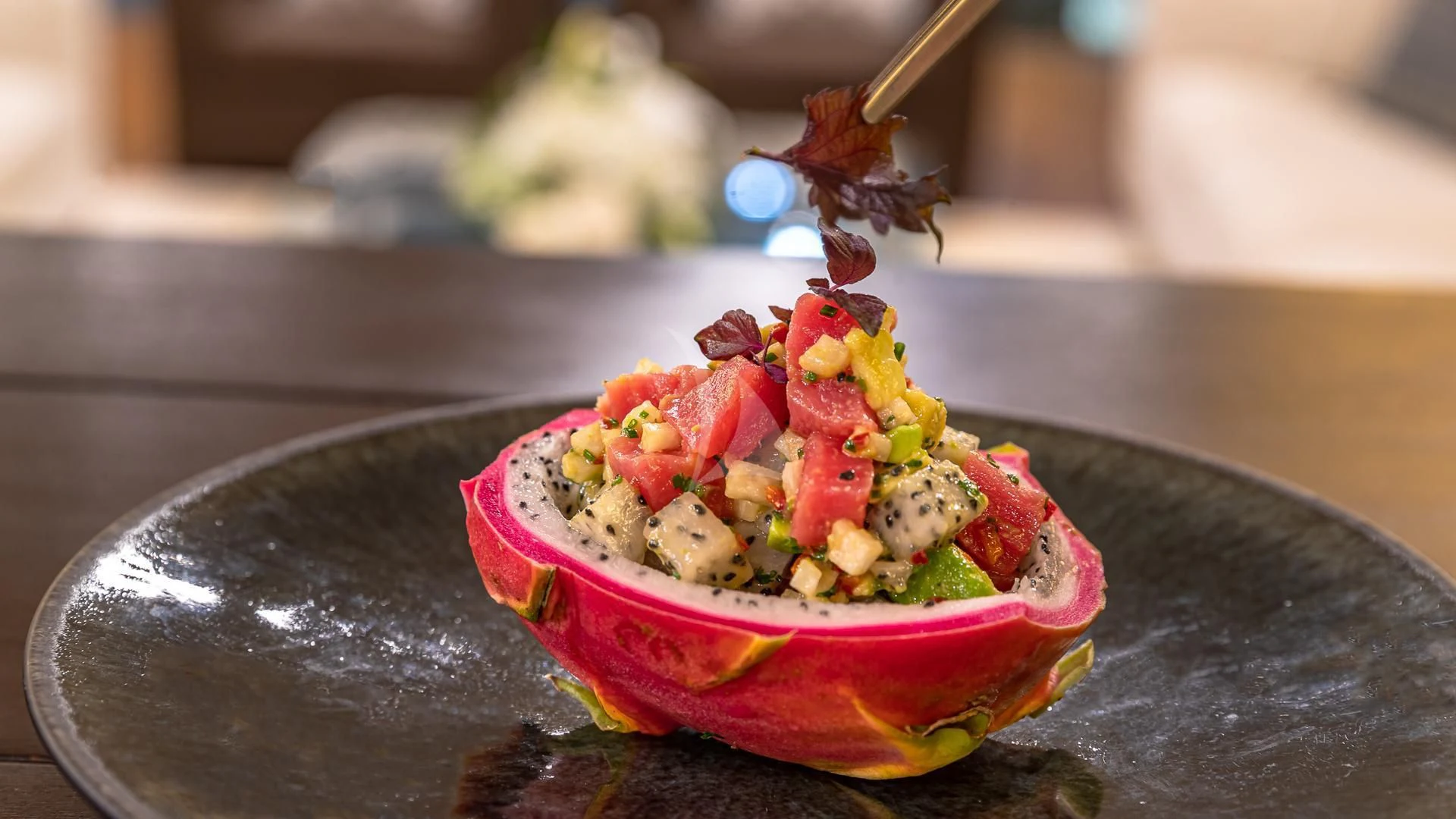 a bowl of food aboard KARTAL YUVASI Yacht for Charter