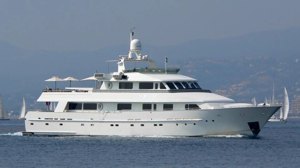a large white yacht aboard KARTAL YUVASI Yacht for Charter