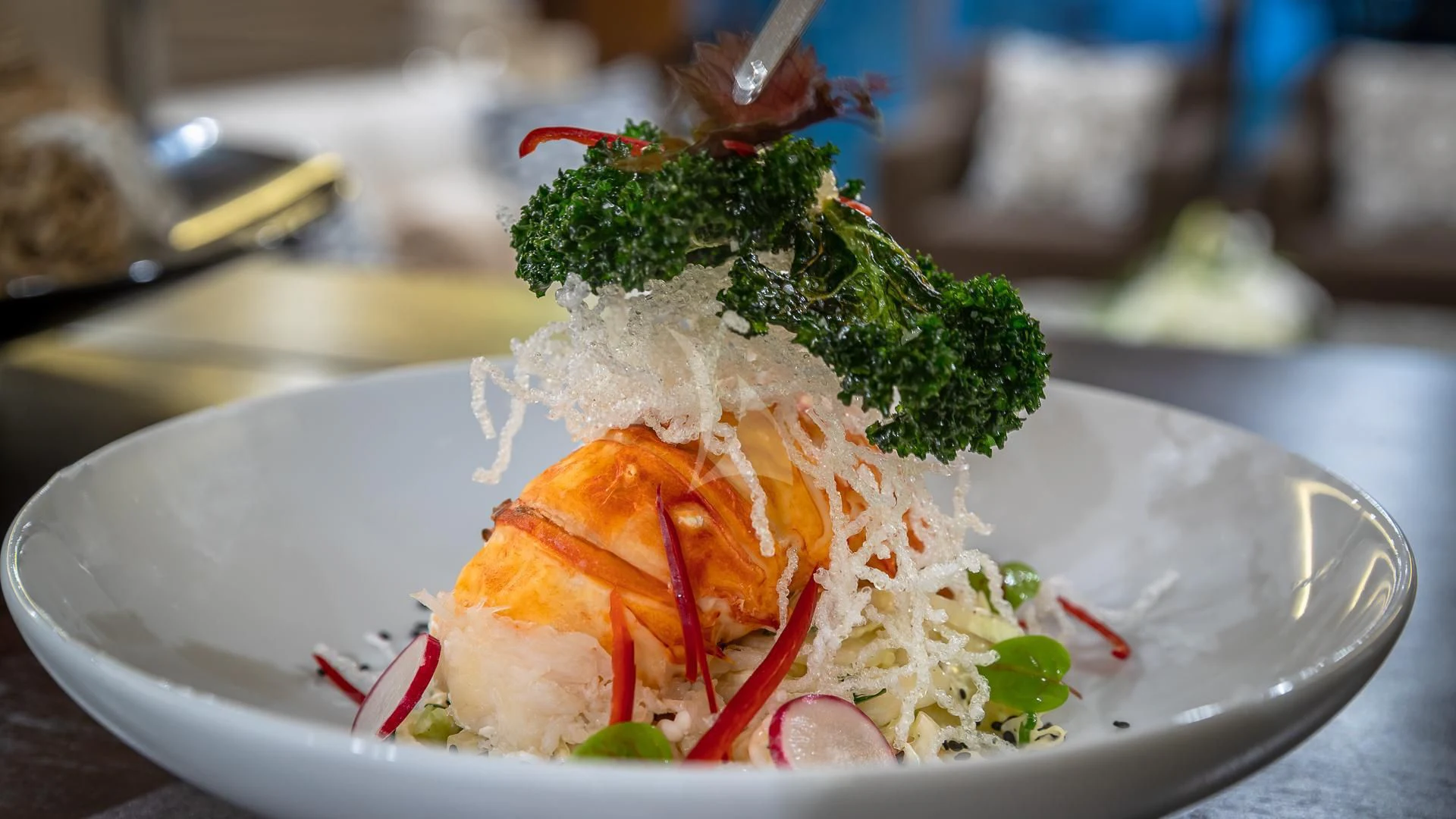 a plate of food aboard KARTAL YUVASI Yacht for Charter