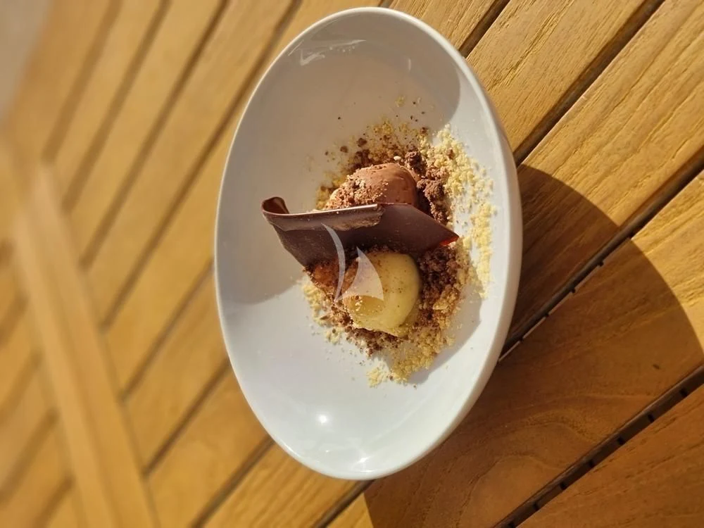 a plate of food aboard KARTAL YUVASI Yacht for Charter