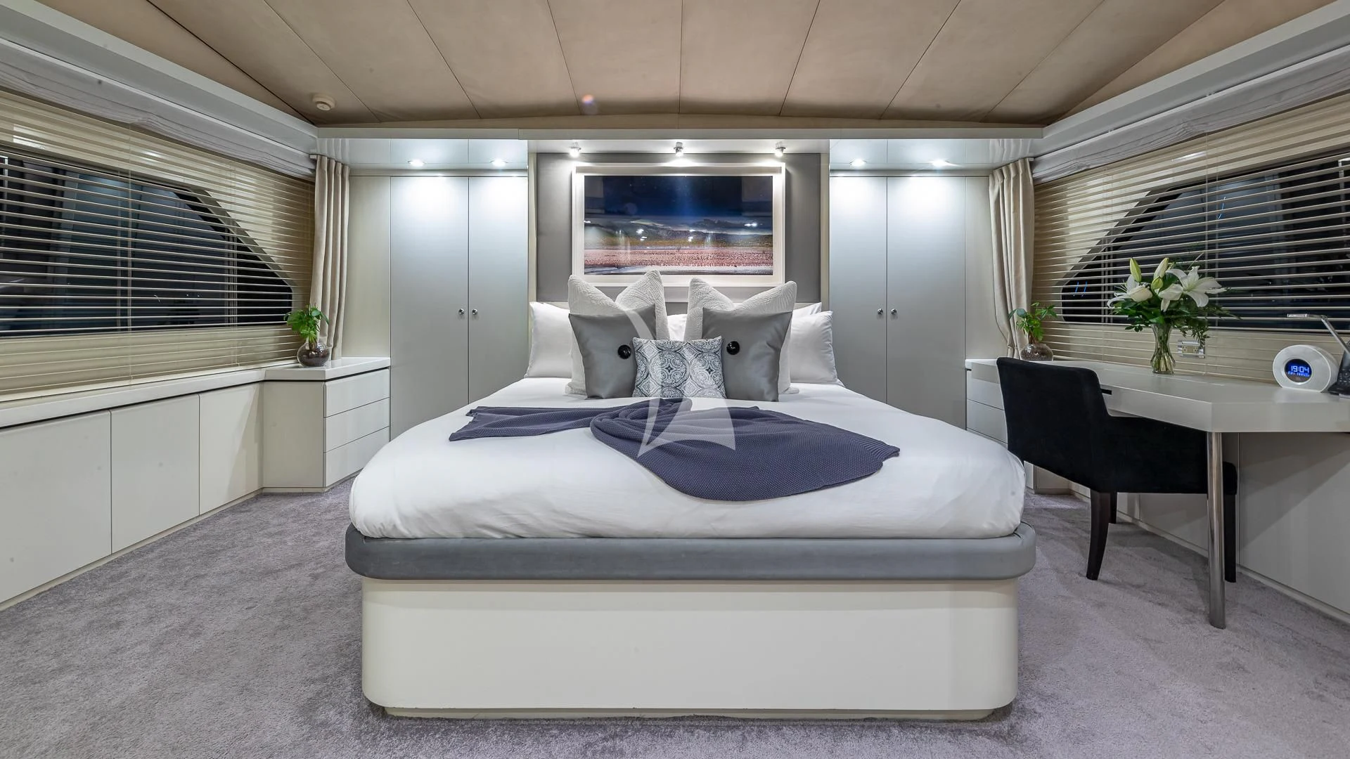 a bed in a room aboard KARTAL YUVASI Yacht for Charter
