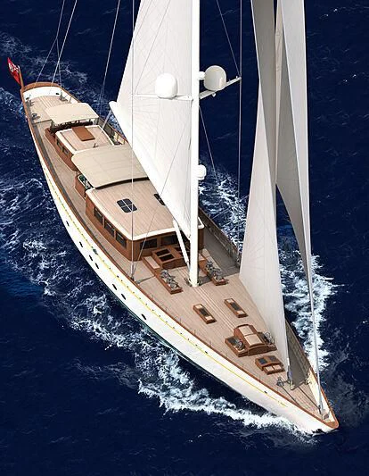 a sailboat on the water aboard RAINBOW II Yacht for Sale