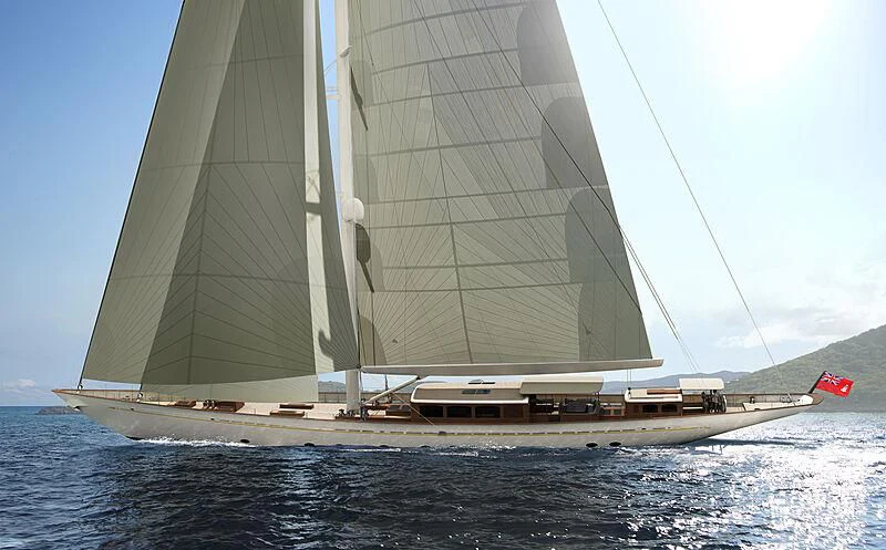 a sailboat on the water aboard RAINBOW II Yacht for Sale