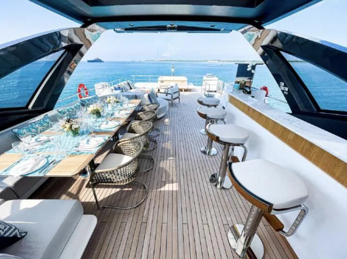 a boat on a deck aboard PENJA Yacht for Sale