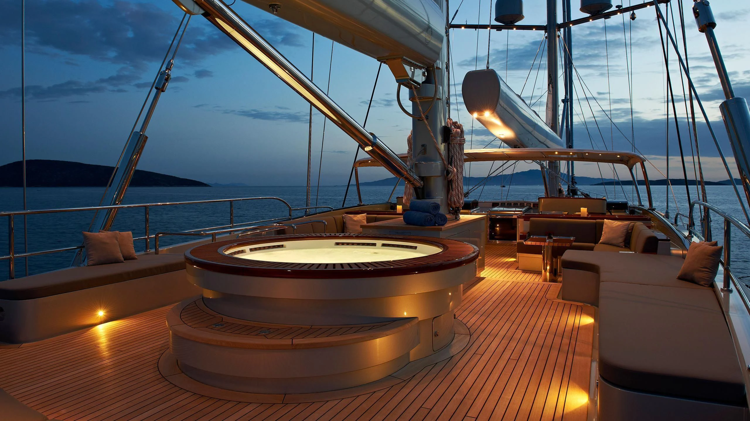 a boat on a deck aboard MELEK Yacht for Sale