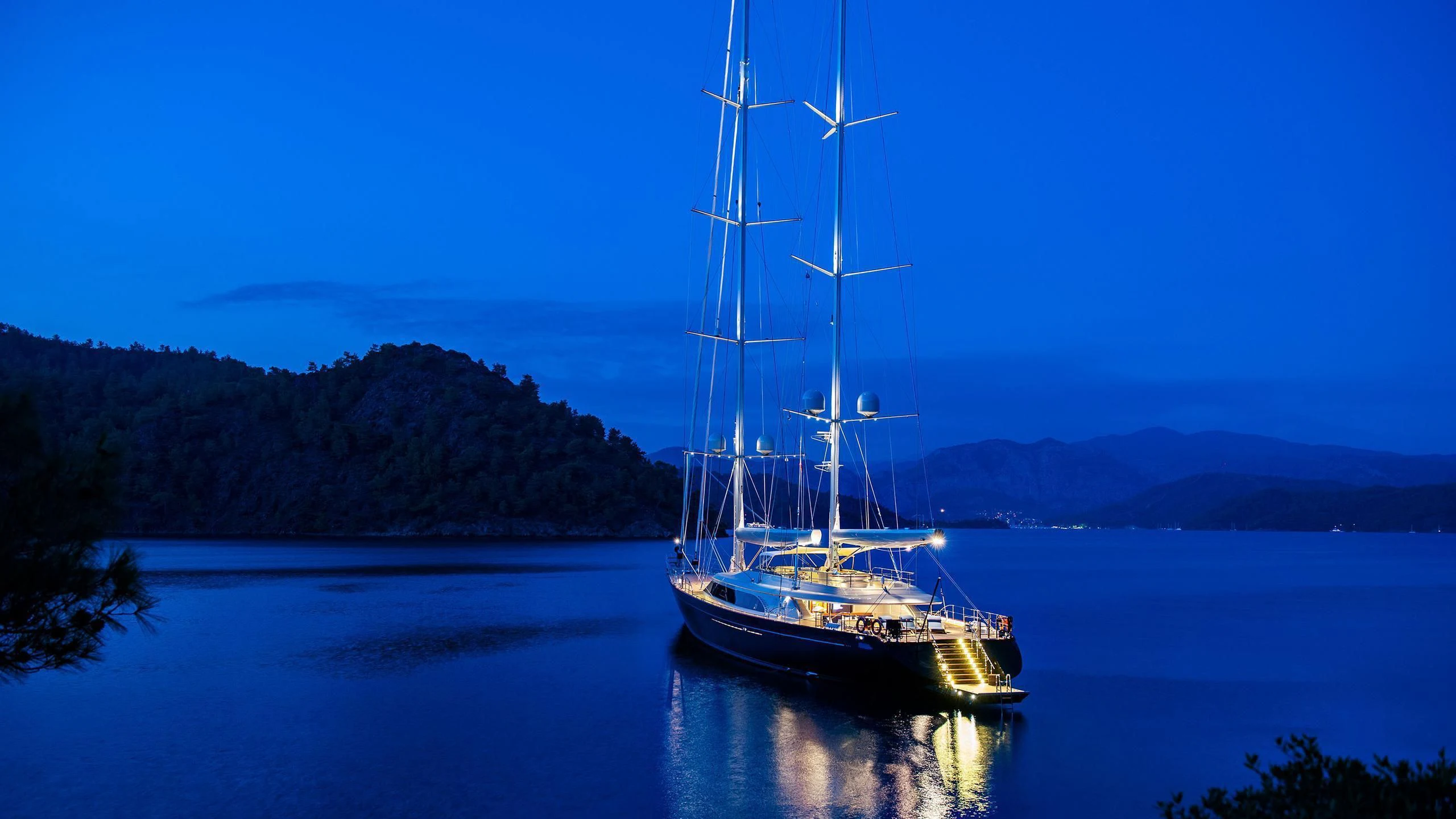 a sailboat in the water aboard MELEK Yacht for Sale