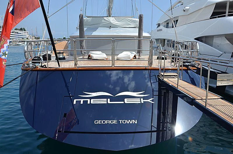 a boat docked at a pier aboard MELEK Yacht for Sale