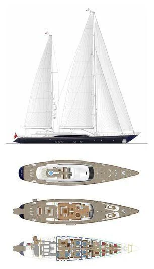 a model of a boat aboard MELEK Yacht for Sale