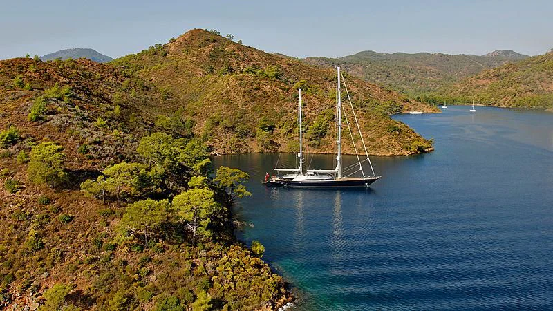 a sailboat on the water aboard MELEK Yacht for Sale