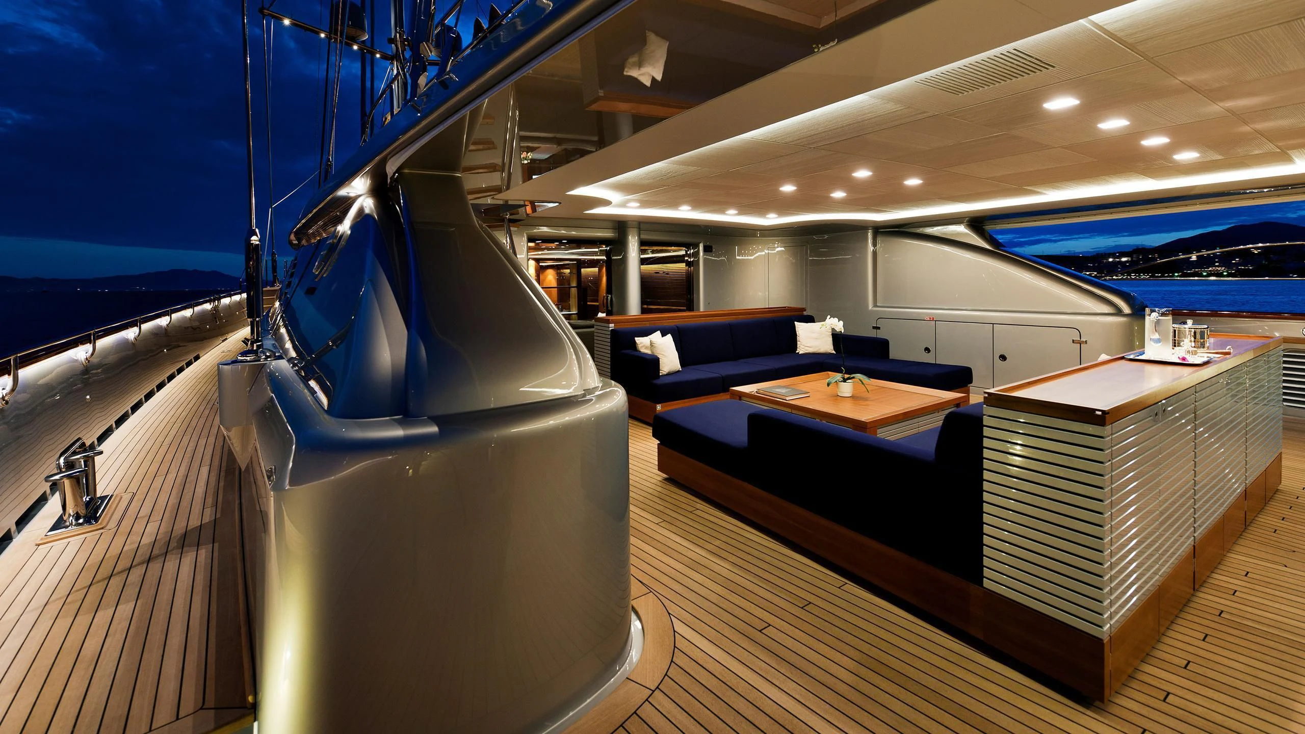 inside of a boat aboard MELEK Yacht for Sale