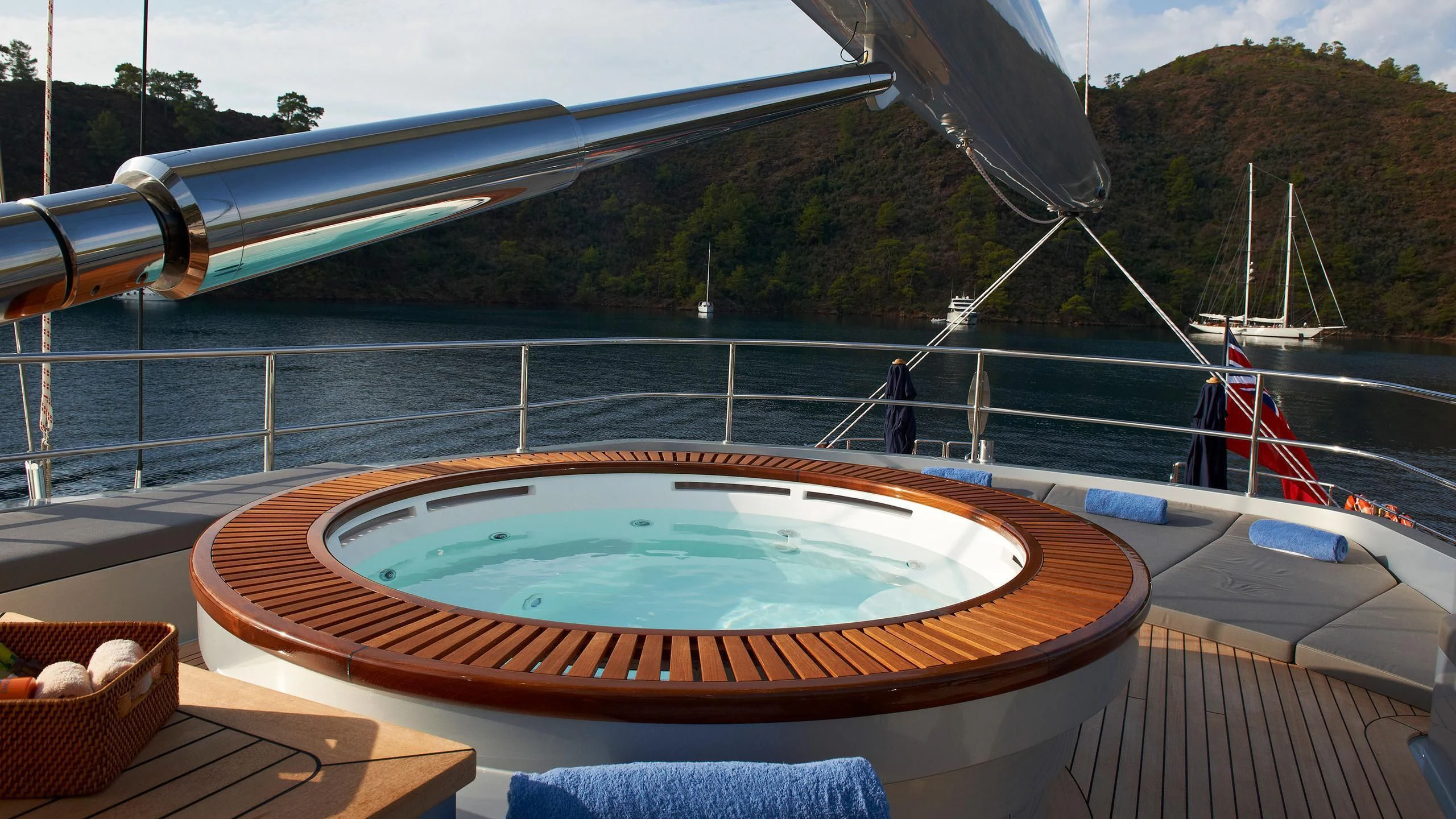 a pool on a deck aboard MELEK Yacht for Sale