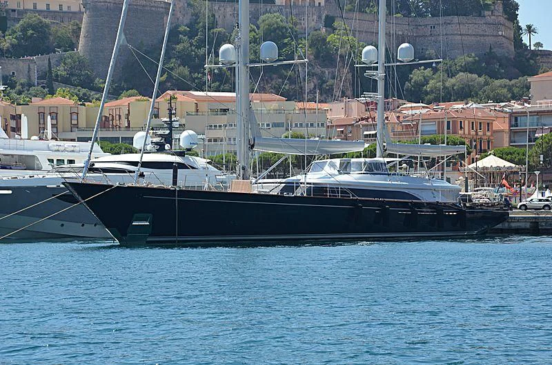 a boat docked at a pier aboard MELEK Yacht for Sale