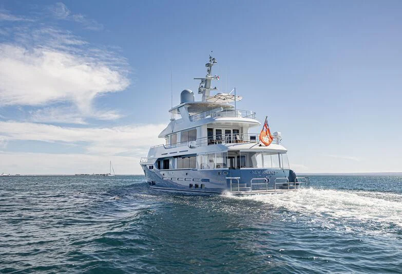 a boat on the water aboard NEW JOURNEY Yacht for Sale