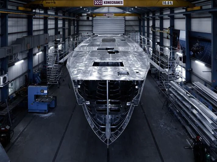 a large metal object in a building aboard SEAFLOWER Yacht for Sale
