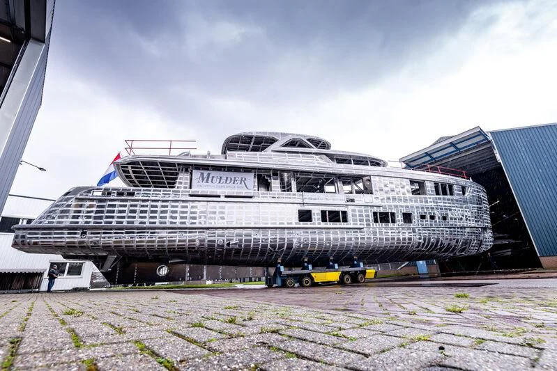 a large cruise ship docked aboard SEAFLOWER Yacht for Sale