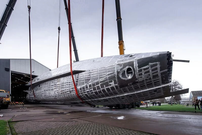 a large metal structure aboard SEAFLOWER Yacht for Sale