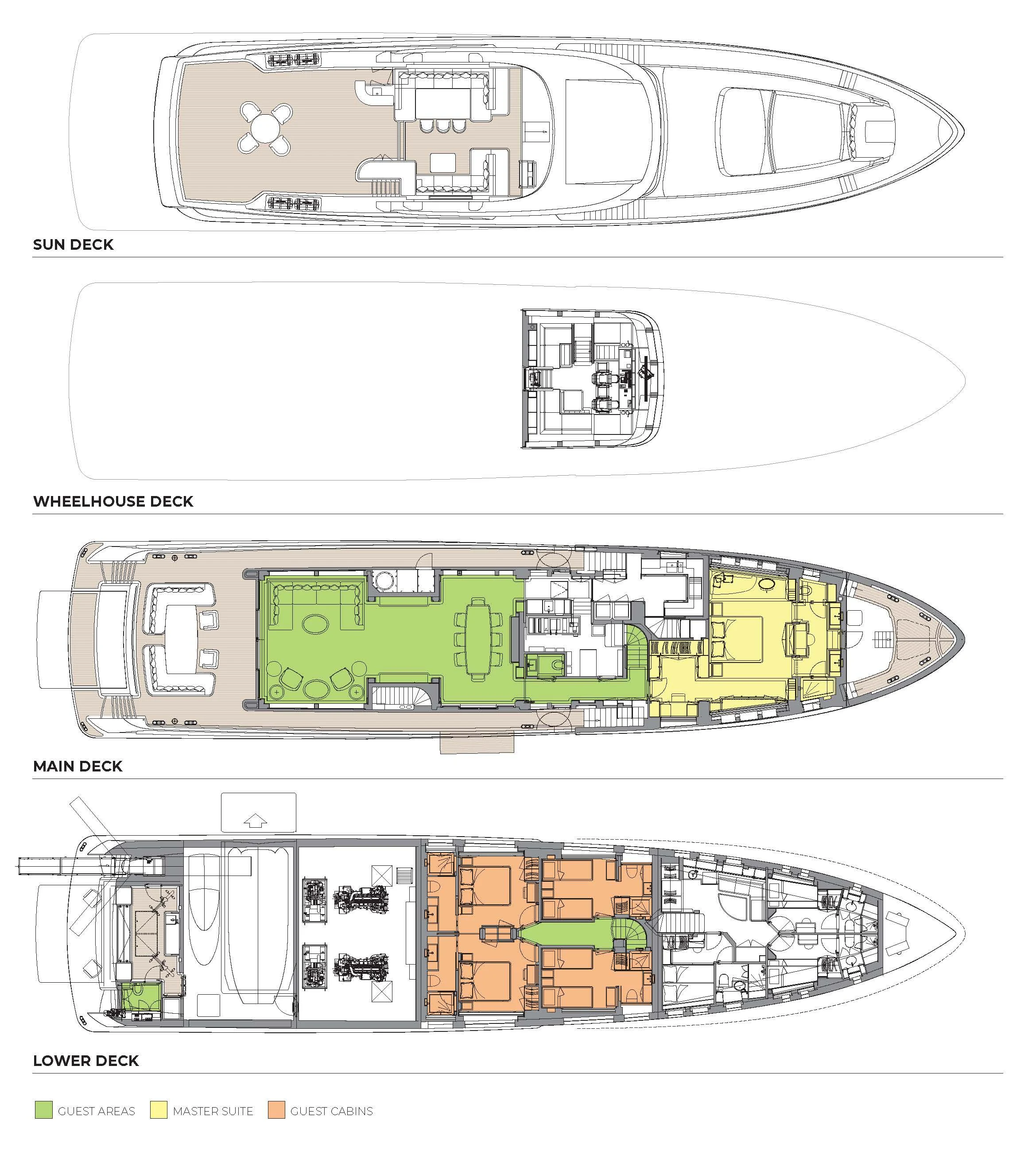 diagram, engineering drawing aboard SEAFLOWER Yacht for Sale
