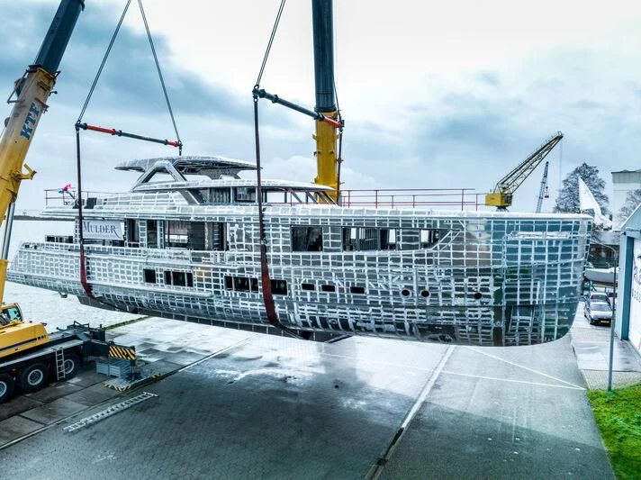 a large white building aboard SEAFLOWER Yacht for Sale