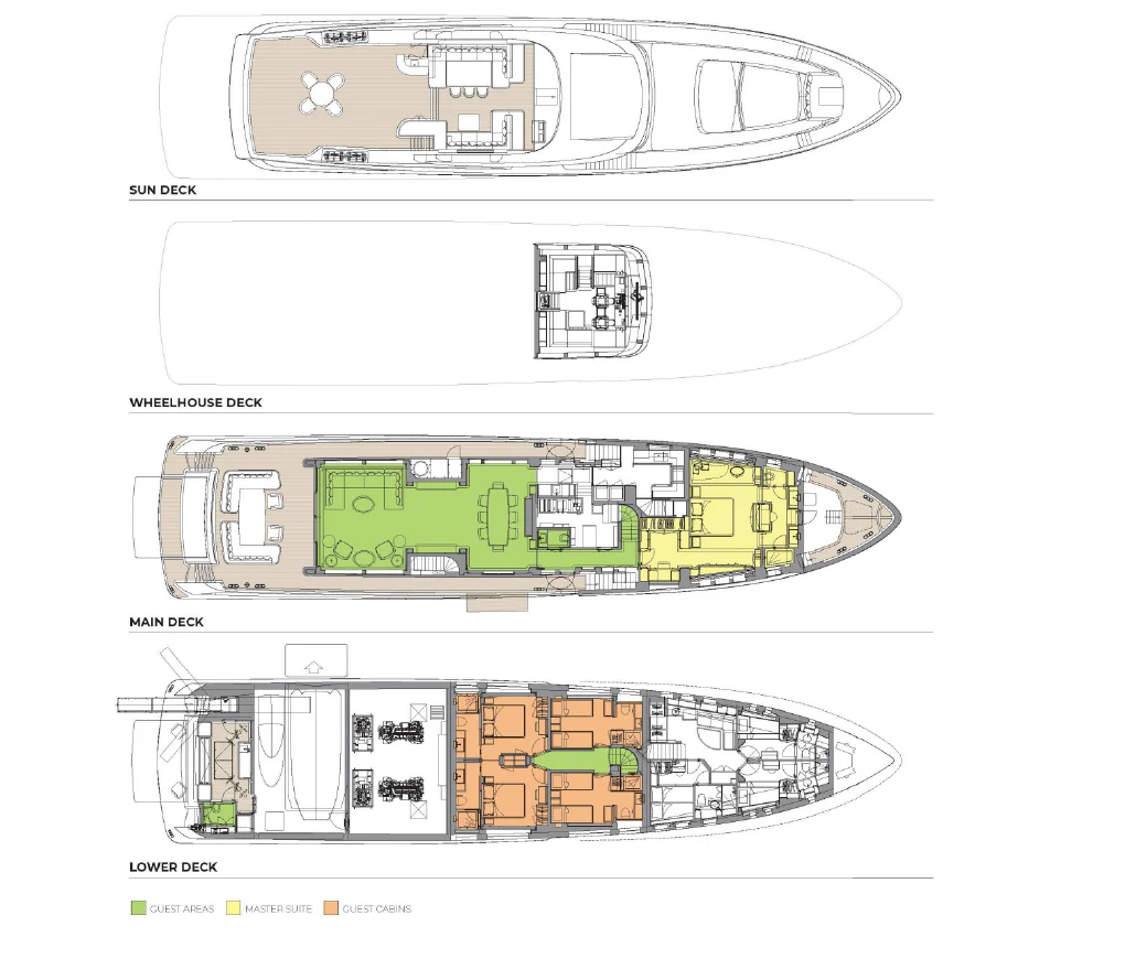 diagram aboard SEAFLOWER Yacht for Sale