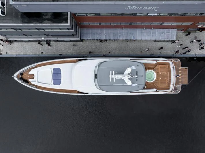 a metal object on a concrete surface aboard SEAFLOWER Yacht for Sale