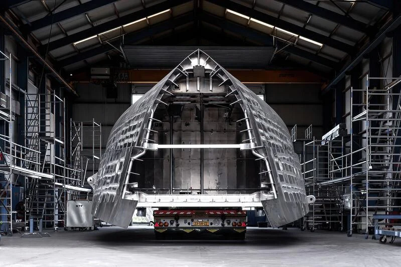 a car parked in a factory aboard SEAFLOWER Yacht for Sale