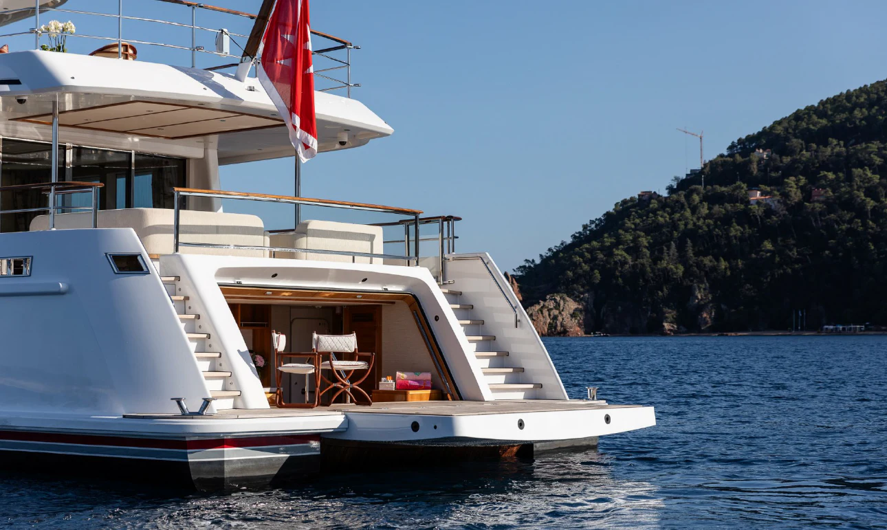 a boat on the water aboard SEAFLOWER Yacht for Sale