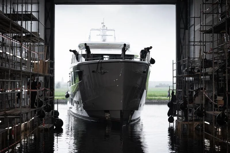 a boat in a canal aboard SEAFLOWER Yacht for Sale